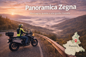 Carlo Granisso<br>Senior Project Manager MBA | Fotografo Sportivo 1 Carlo Granisso in sella alla CF Moto 700MT ADV durante uno dei suoi giri in moto sulla Panoramica Zegna, tappa della roadmap in Piemonte