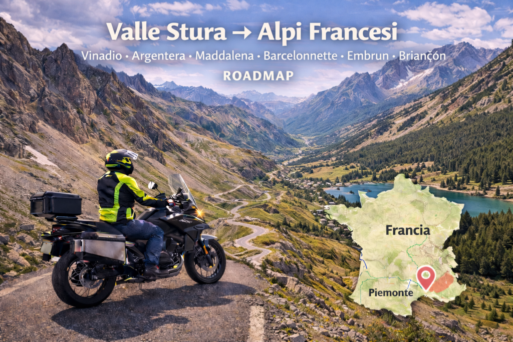carlo granisso giro in moto valle stura alpi francesi barcelonnette briancon roadmap
